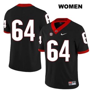 Women's Georgia Bulldogs NCAA #64 David Vann Nike Stitched Black Legend Authentic No Name College Football Jersey JXX6754JI